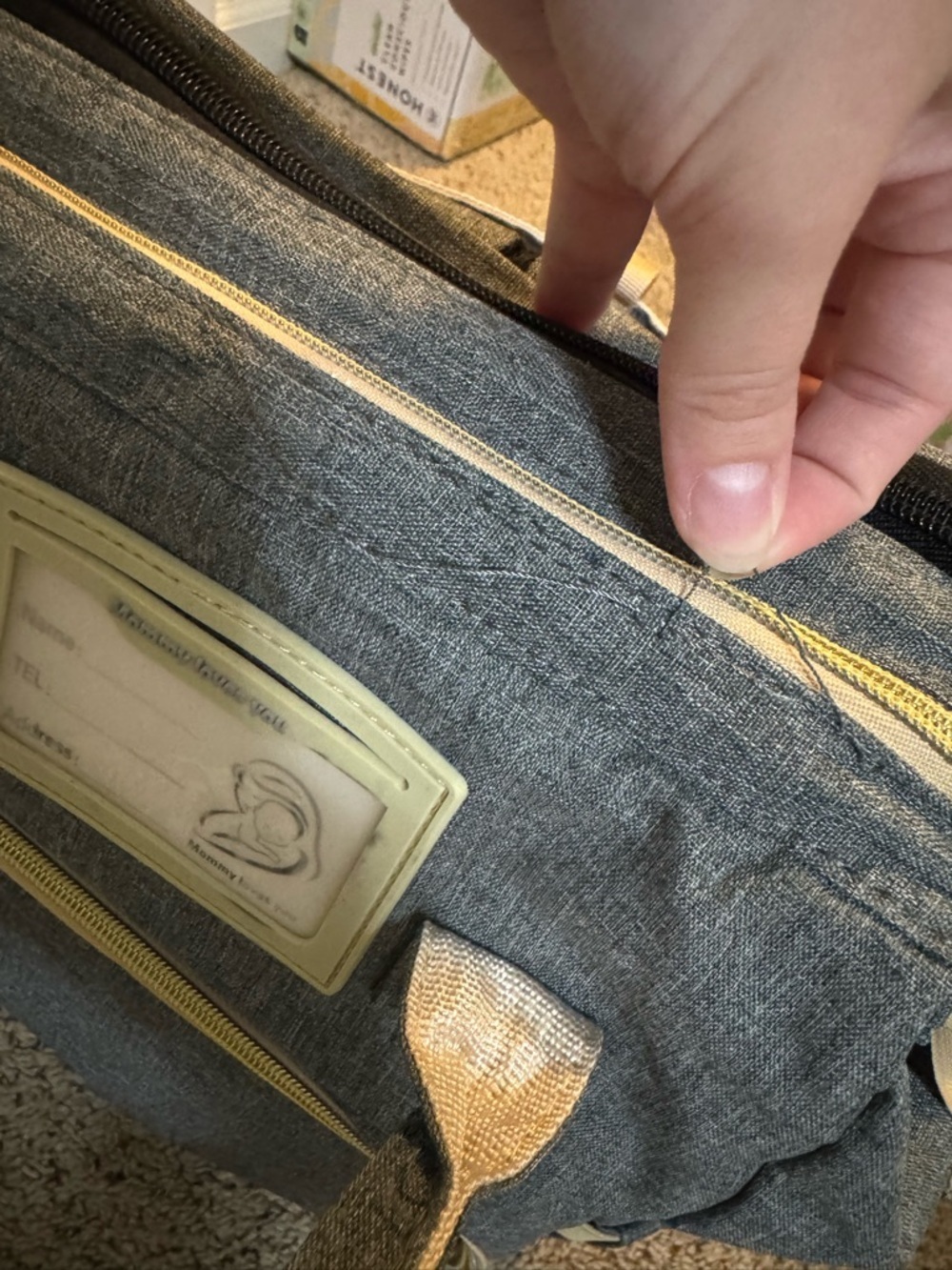 Gray Denim-Style Diaper Backpack - Picture 11 of 12
